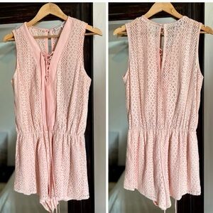 After Market Pink Lace Romper